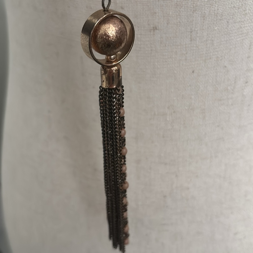 Bronze Pink Beaded Necklace Long Final Sale - Picture 4 of 5